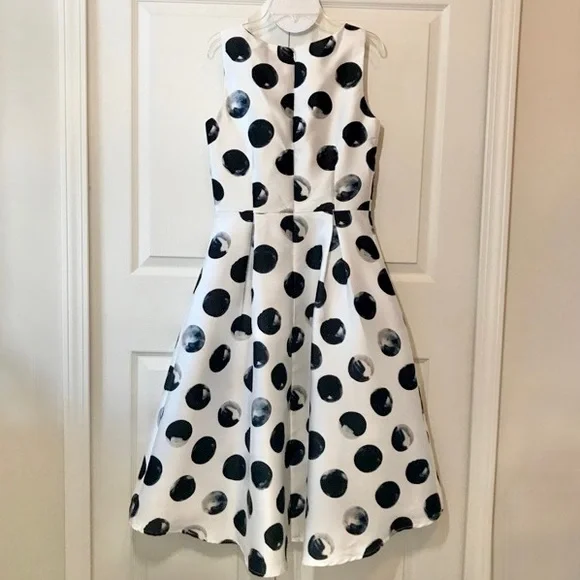 THE MOON Women’s Vintage Midi Dress White/Black Size S - Picture 5 of 5